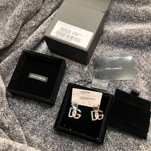 D&G Dolce & Gabbana Rhinestone Dangling Earrings - Picture 12 of 15